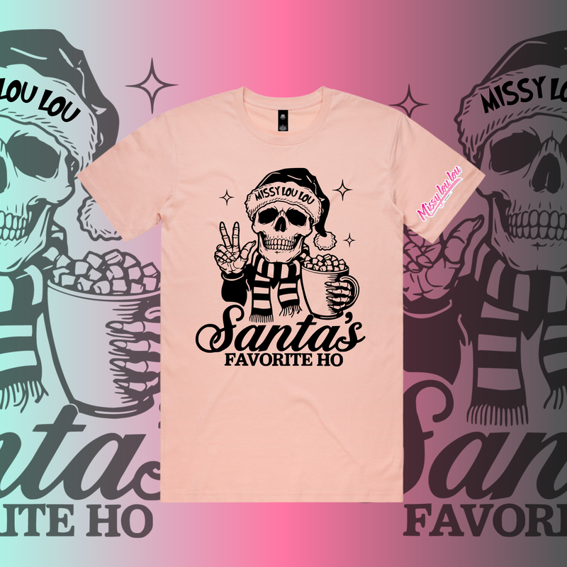 SANTAS FAVOURITE HO - Unisex Tee, Front design