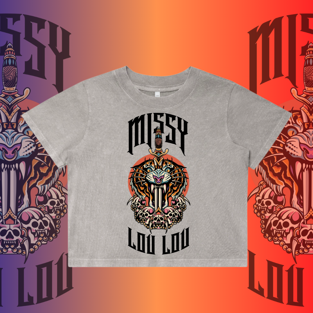 Tiger Skull- Crop Tees