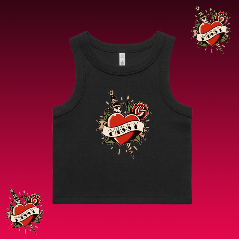 HEARTBREAK - Organic Rib Crop Tank