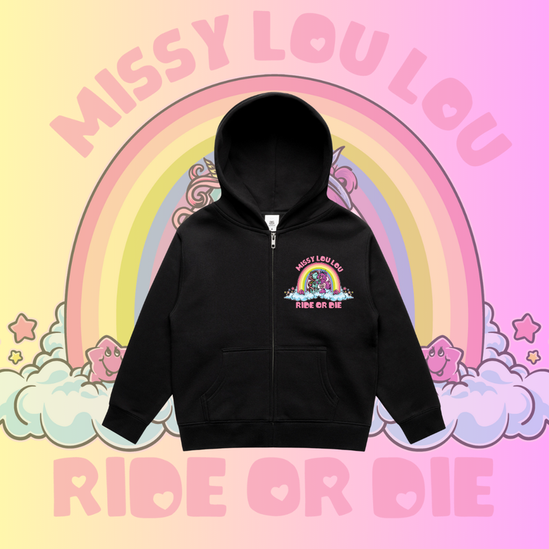 Ride or Die - Kids Zipper Hoodie