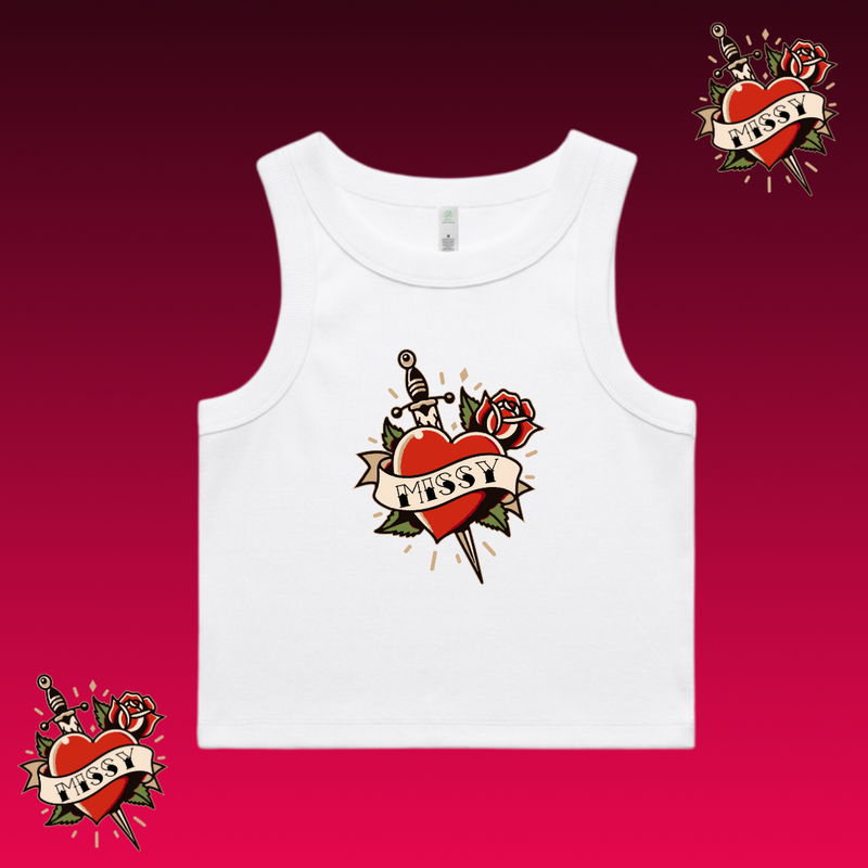 HEARTBREAK - Organic Rib Crop Tank