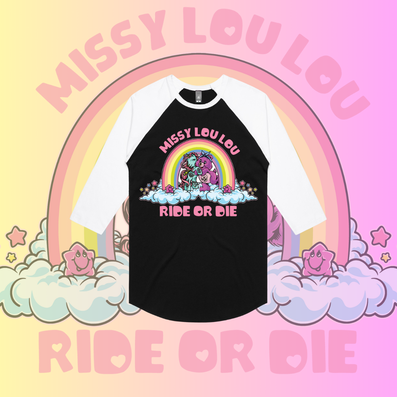 Ride or Die - Baseball tee, black front