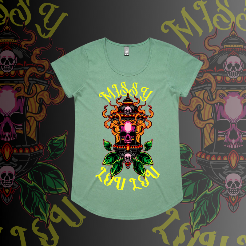 LIGHTS OUT - Drop neck tee, Front design