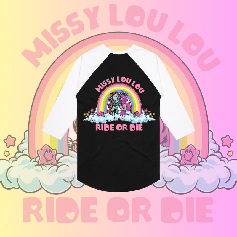 Ride or Die - Baseball tee, black front