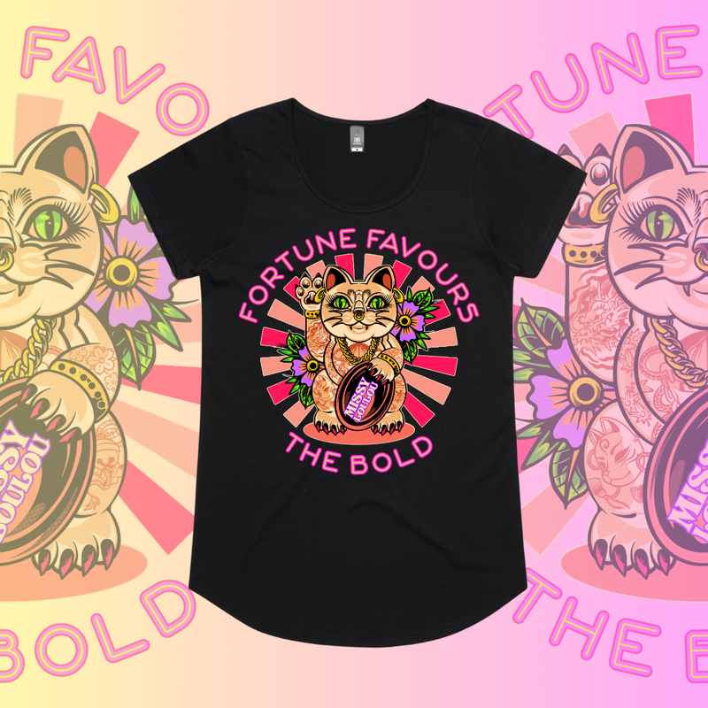 MISS KITTY - Drop neck tee, Front design