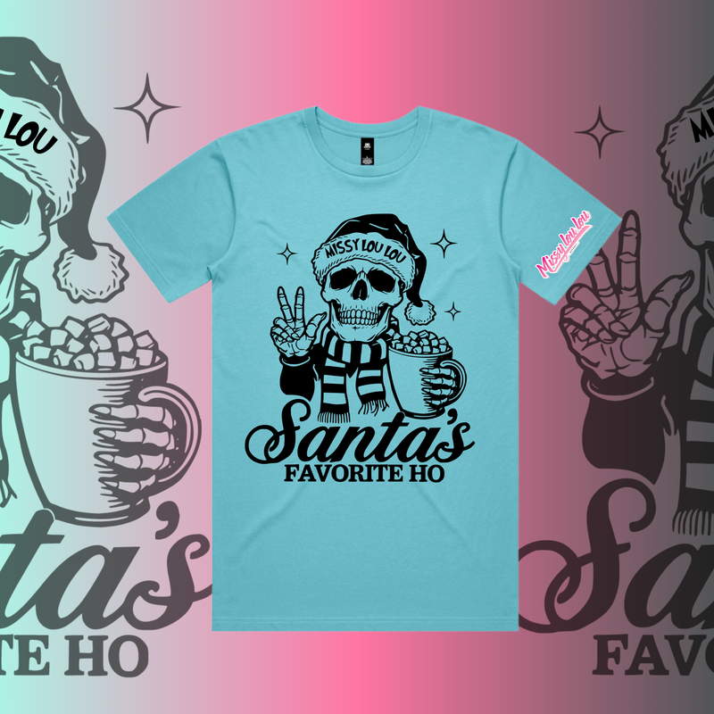 SANTAS FAVOURITE HO - Unisex Tee, Front design