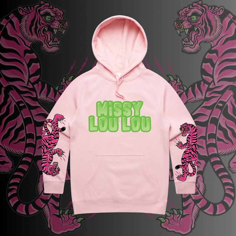 DOUBLE TROUBLE - Unisex, Heavy weight hood,Pink