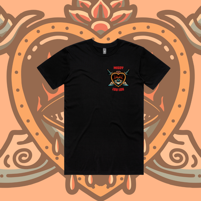 Hearts 'N' Daggers - Unisex Tee, Black & Baby Pink
