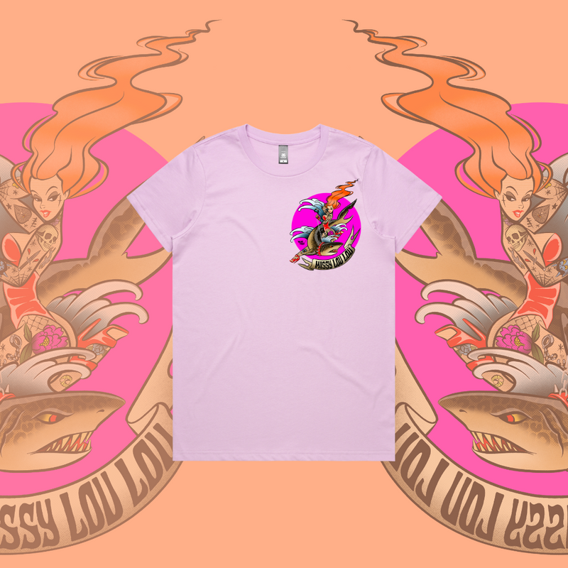 Miss Fin - Premium women's tee, Lilac & Black