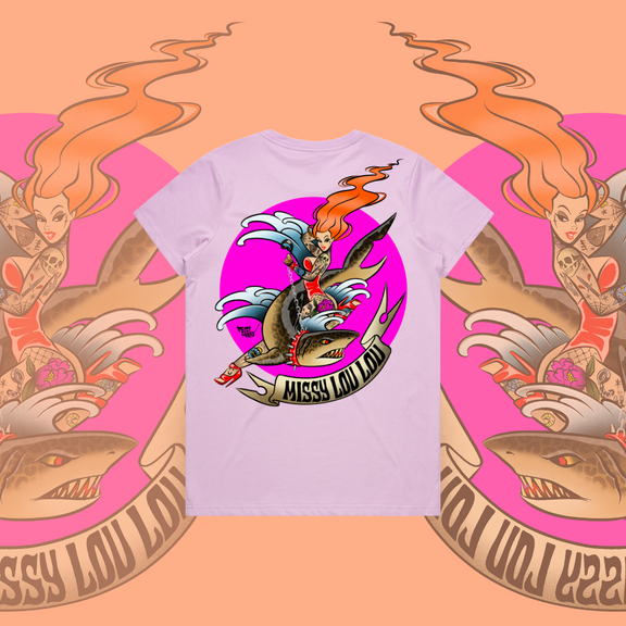 Miss Fin - Premium women's tee, Lilac & Black