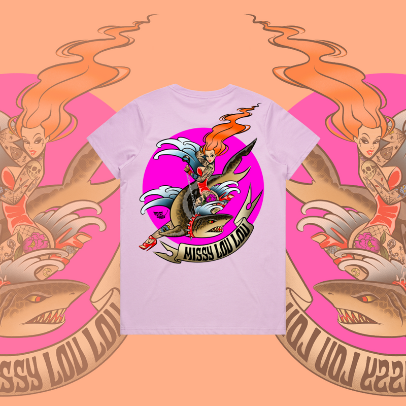 Miss Fin - Premium women's tee, Lilac & Black