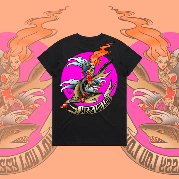 Miss Fin - Premium women's tee, Lilac & Black