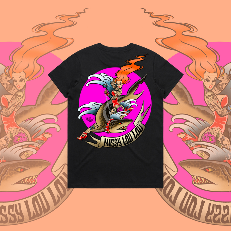 Miss Fin - Premium women's tee, Lilac & Black