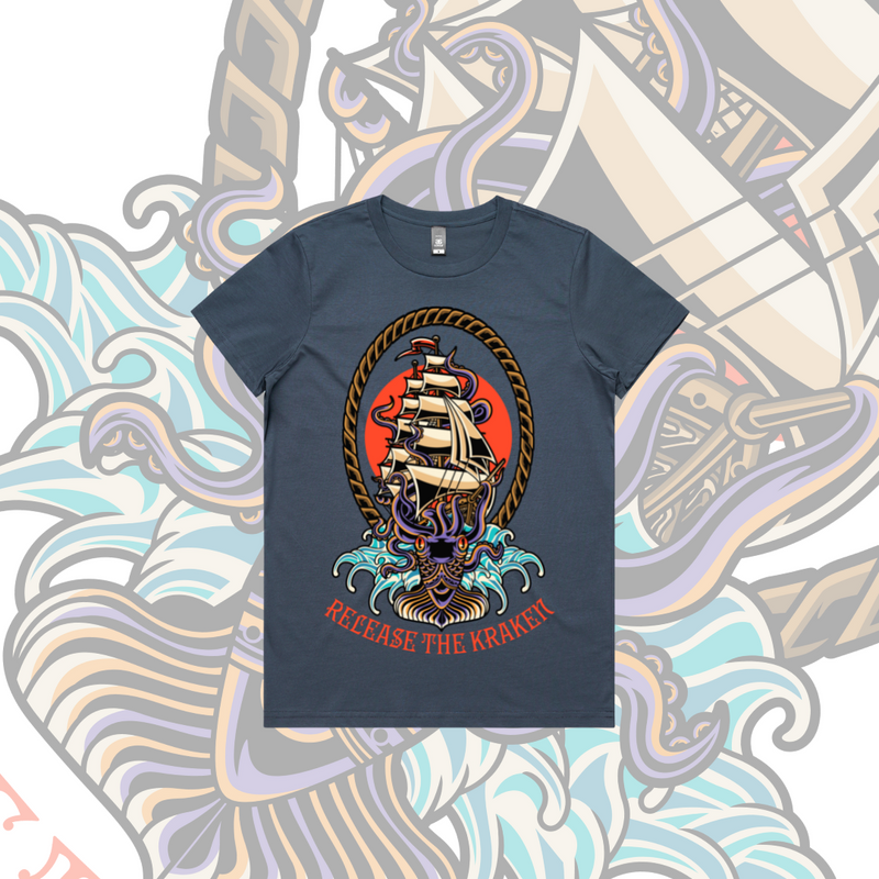 Release the Kraken - Women's Premium tee, Petrol Blue