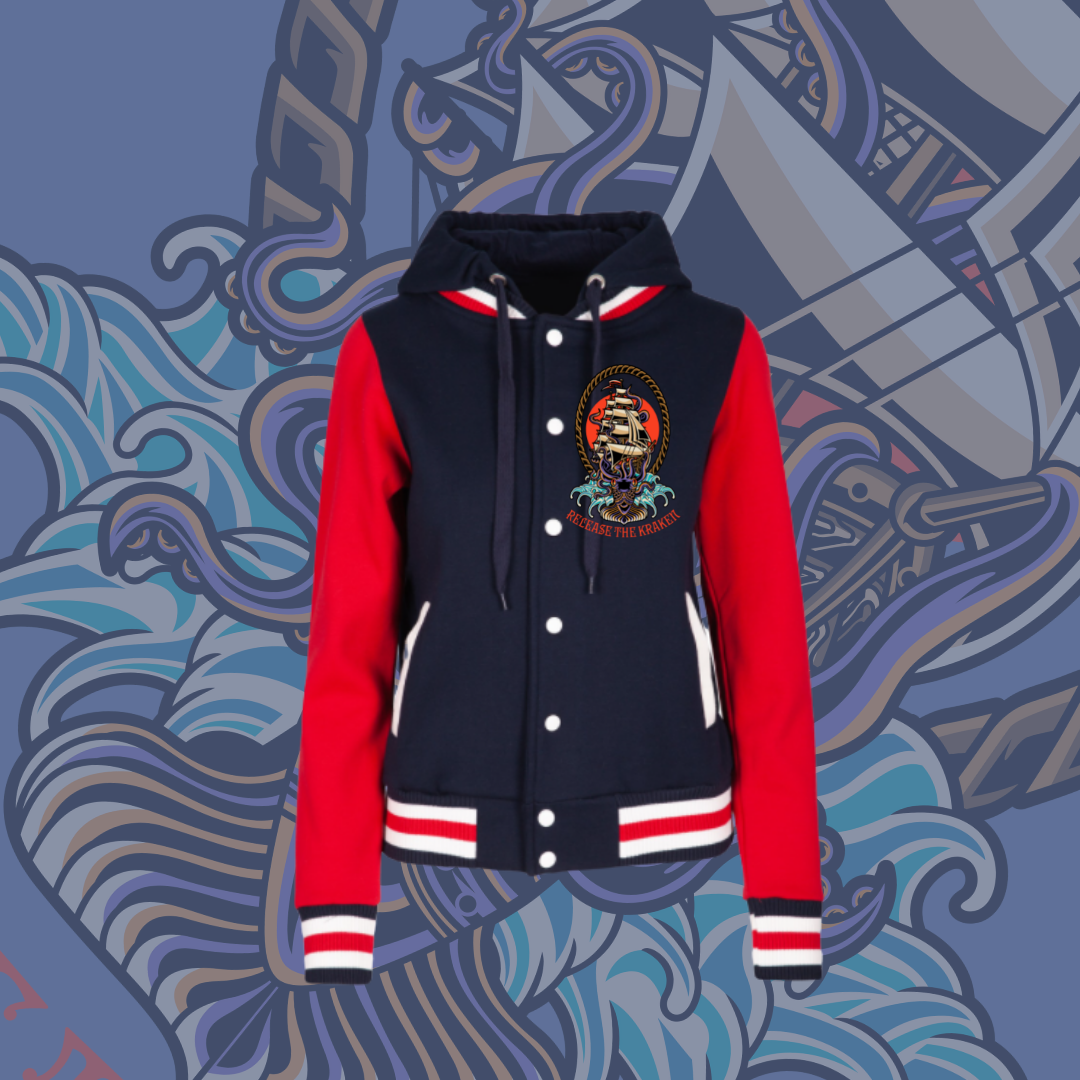 Release the Kraken- Varsity Jacket, Red