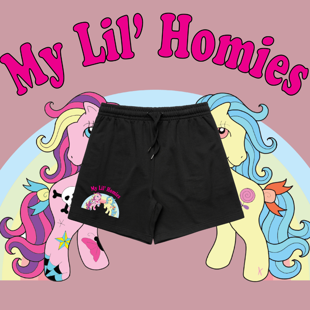 My 'Lil' Homies - Premium women's shorts, Cream,Black