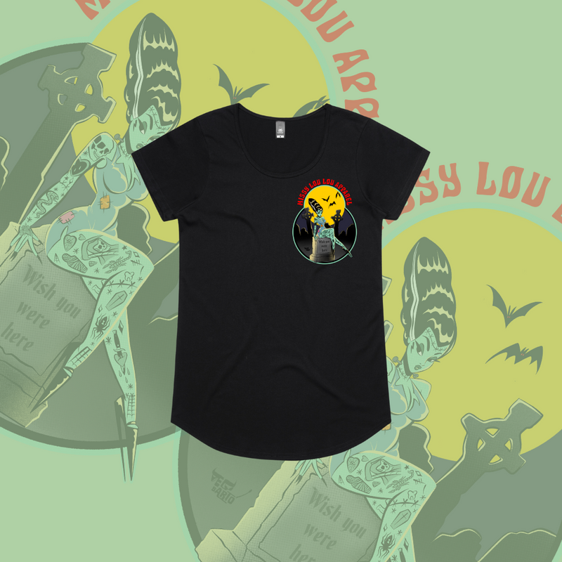Grave Digger - Drop neck tee, Black & White