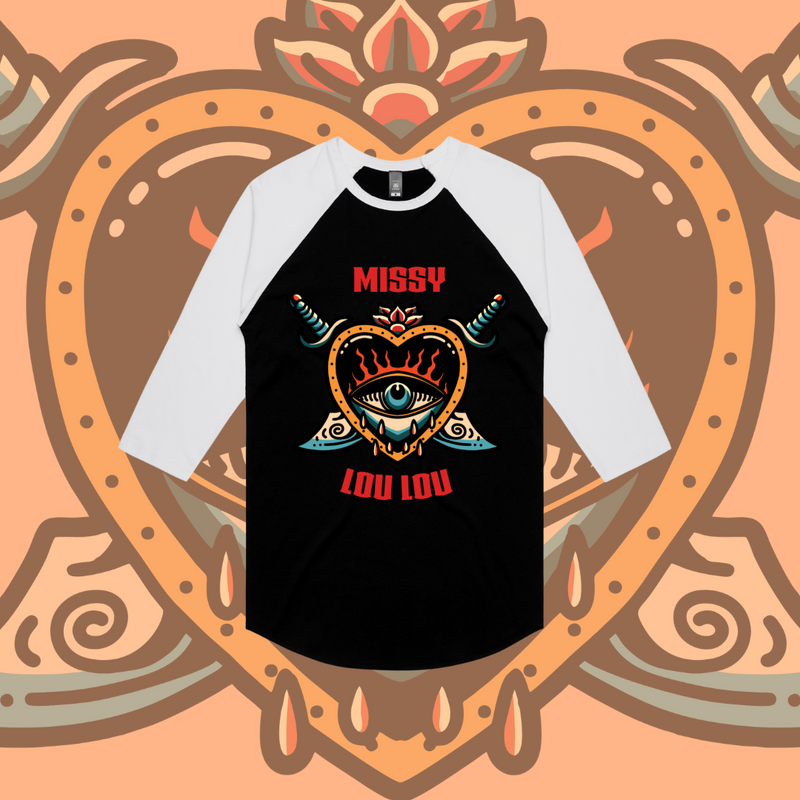 Hearts 'N' Daggers - Baseball Tee, Front design