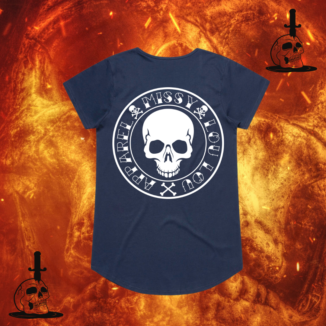 SKULL & BONES   - Drop neck tee's