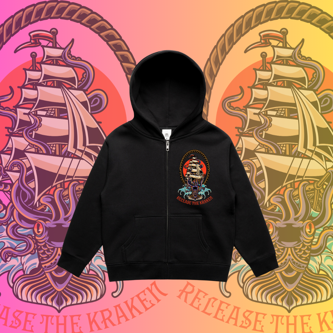 Release the Kraken - Kids Zipper Hoodie