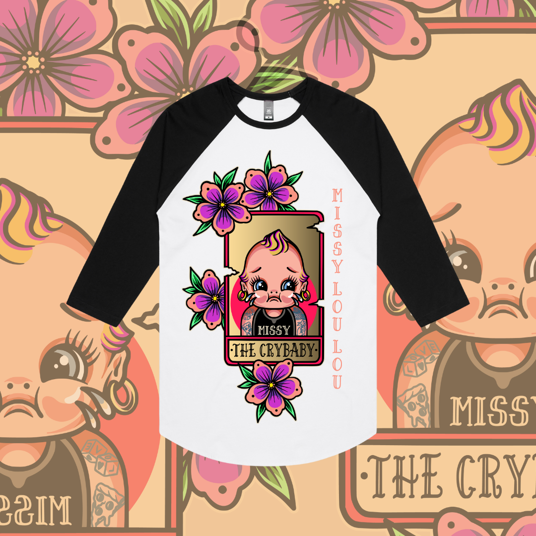 Cry Baby - Baseball tee, Front design