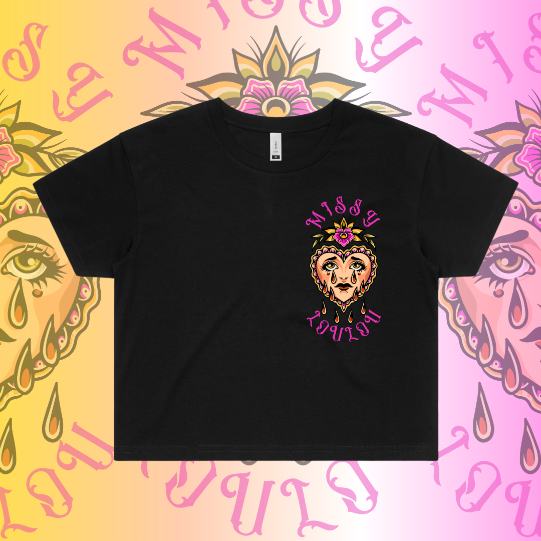 Crying Hearts - Crop Tees
