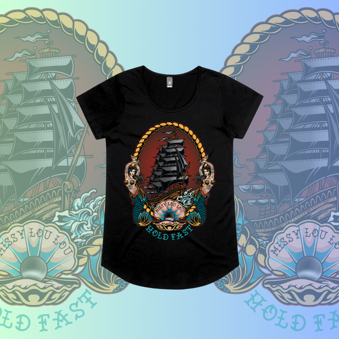 Black Pearl - Drop neck tee