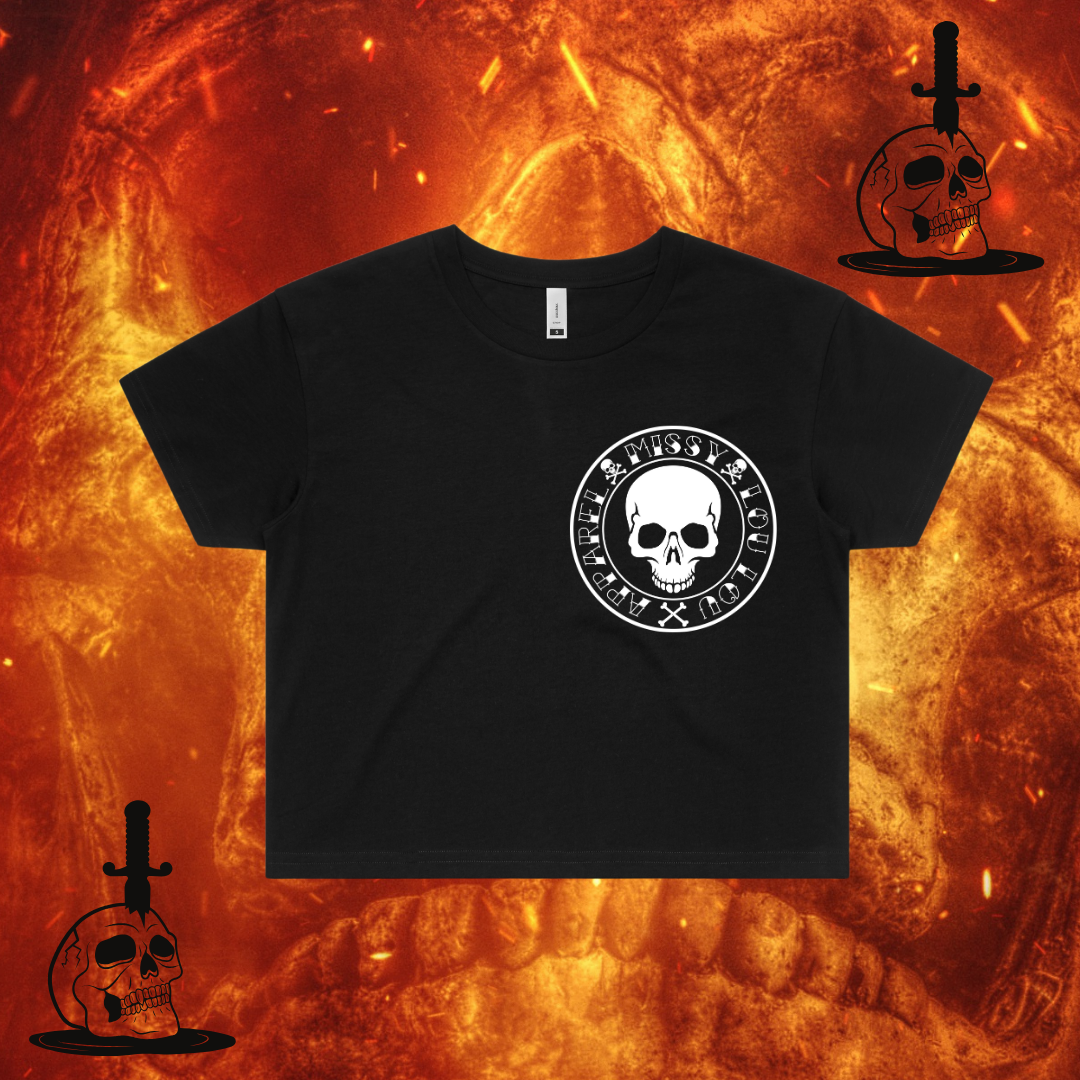 SKULL & BONES  -  Crop Tee