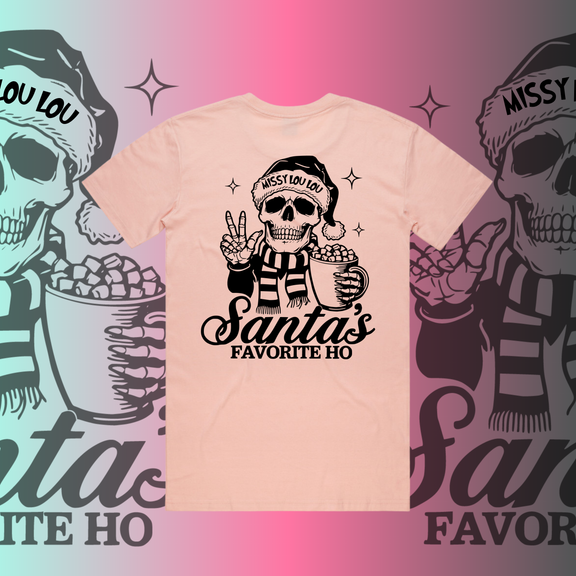 SANTAS FAVOURITE HO -  Unisex Tee, Pocket design