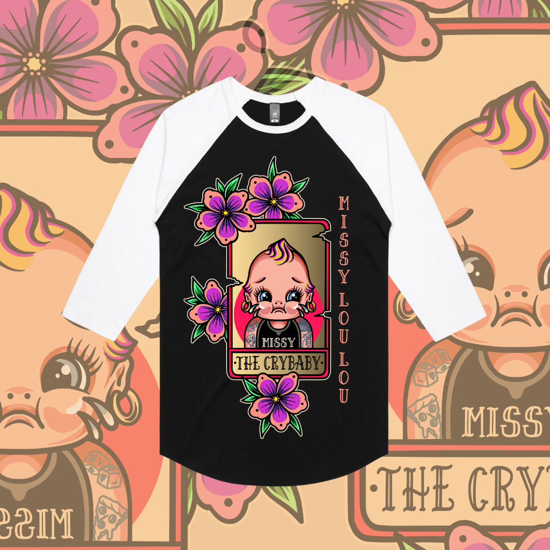 Cry Baby - Baseball tee, Front design