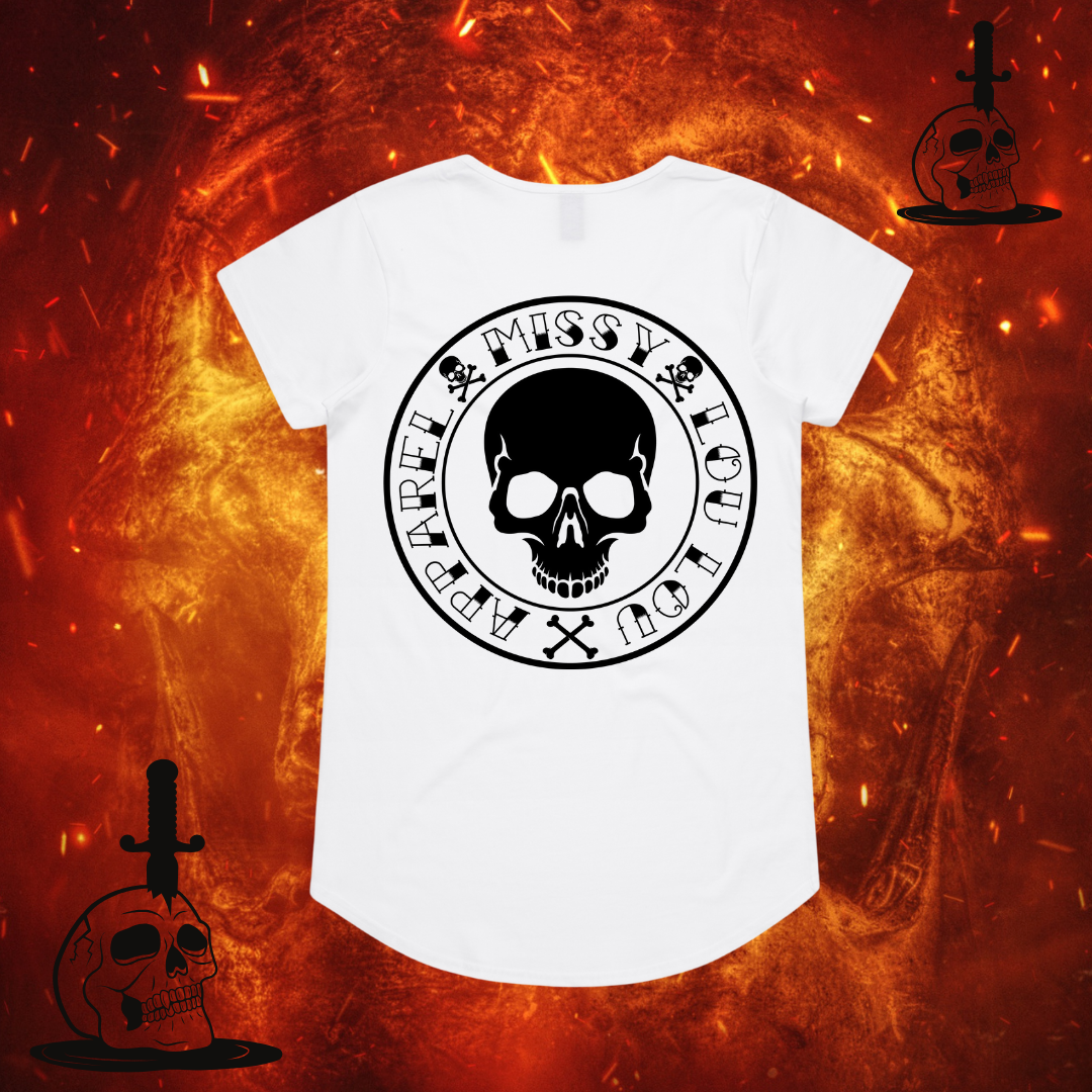 SKULL & BONES   - Drop neck tee's