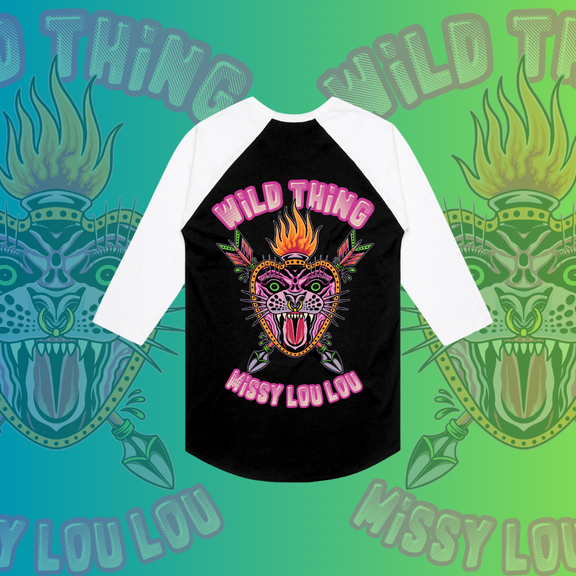 WILD THING  - Baseball tee,Black front