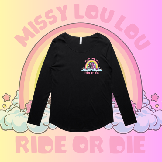 Ride or Die  - Long sleeve drop neck tee