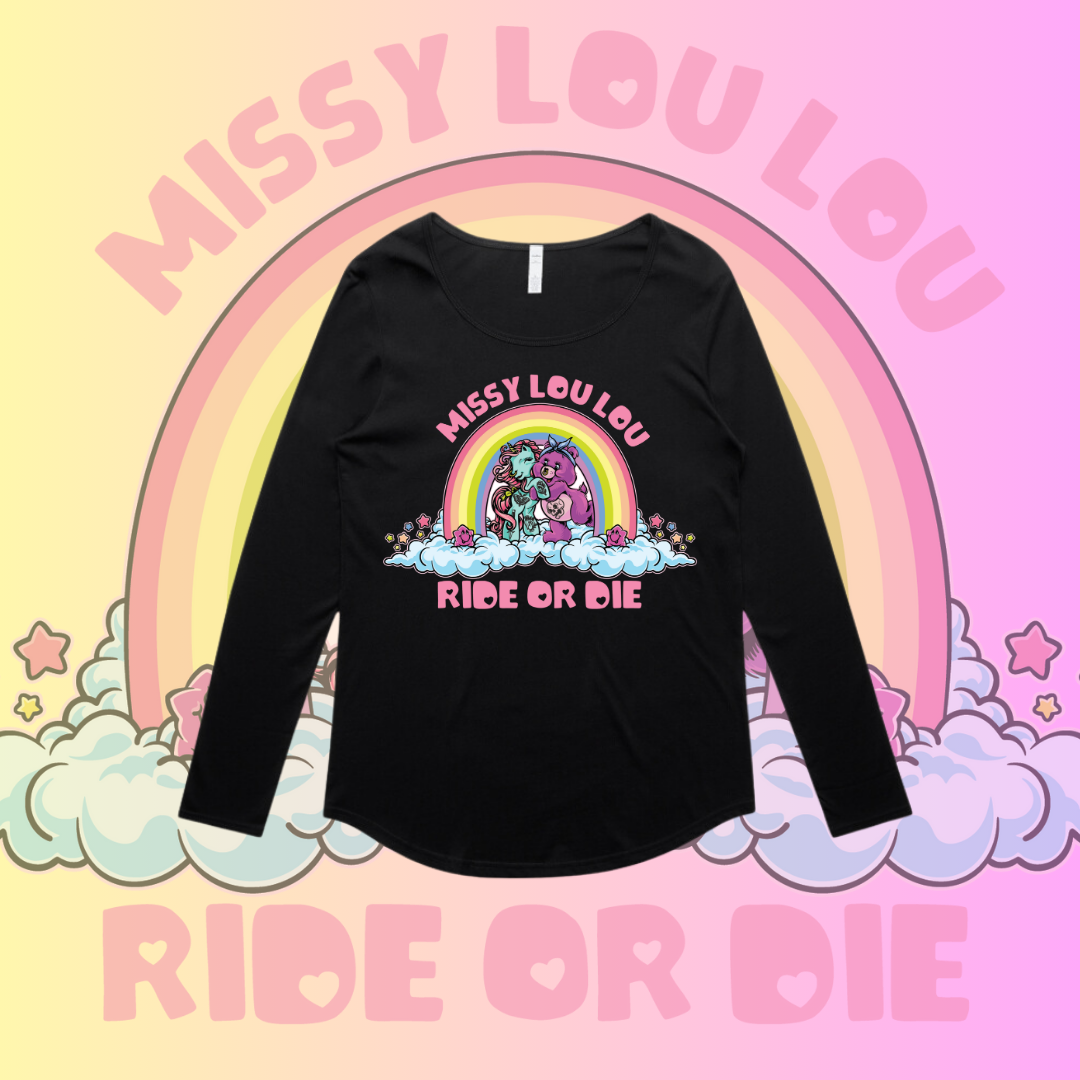 Ride or Die  - Long sleeve drop neck tee