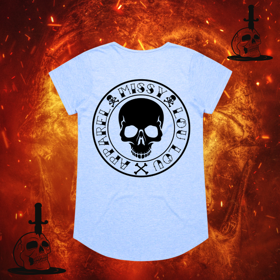 SKULL & BONES   - Drop neck tee's