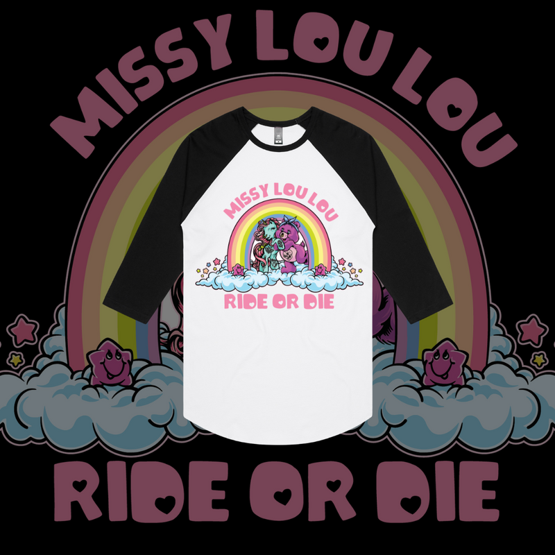 Ride or Die - Baseball tee, white front