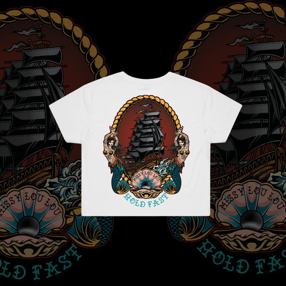 Black Pearl -  Crop Tees, Pocket design
