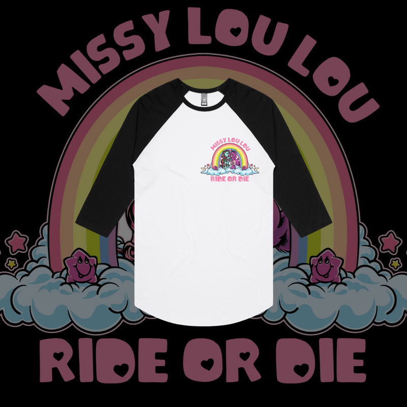Ride or Die - Baseball tee, white front
