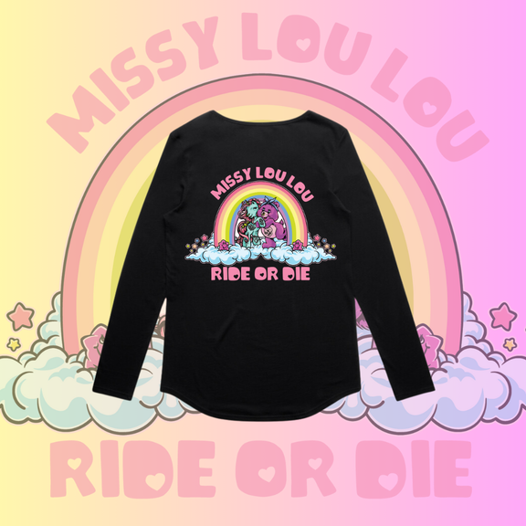Ride or Die  - Long sleeve drop neck tee