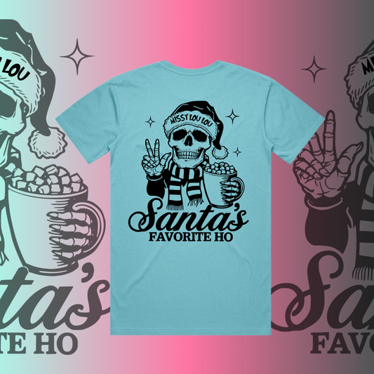 SANTAS FAVOURITE HO -  Unisex Tee, Pocket design
