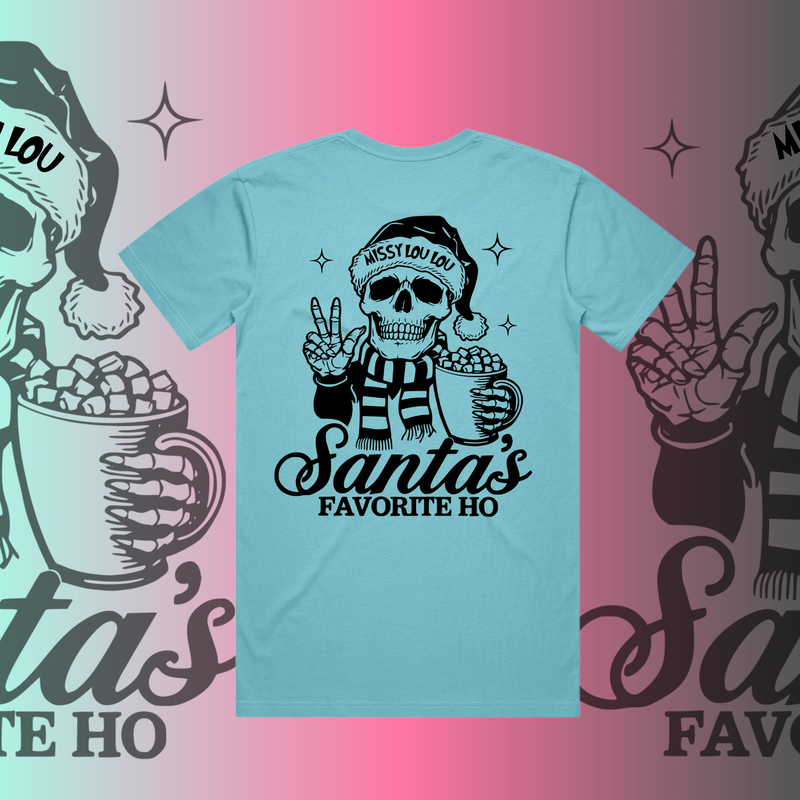 SANTAS FAVOURITE HO -  Unisex Tee, Pocket design