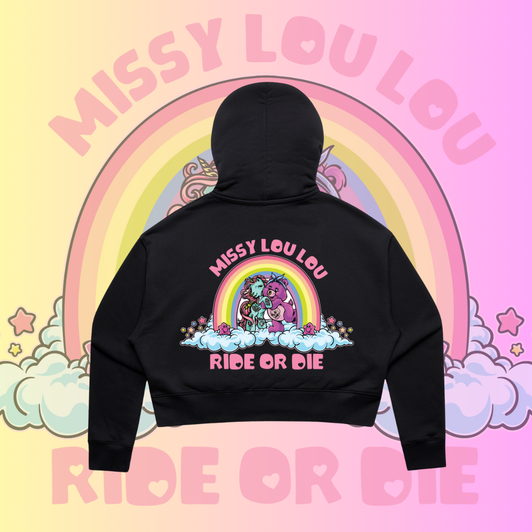 Ride or Die - Oversized Fleece Crop Hood
