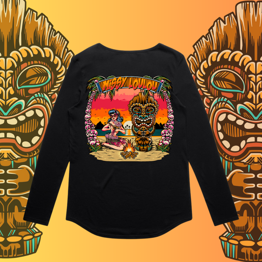 Tiki  - Long sleeve drop neck tee