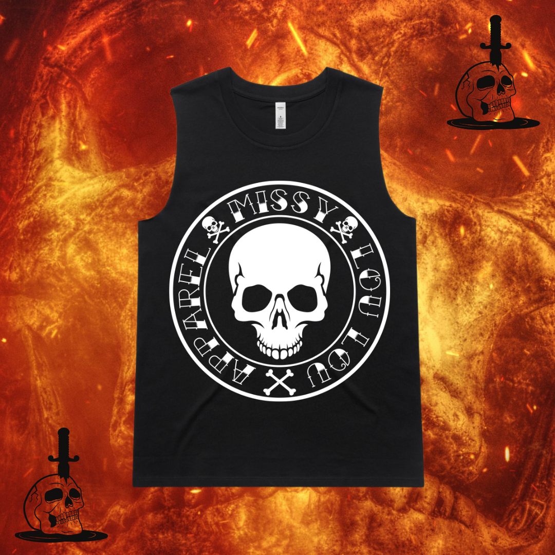 SKULL & BONES - Tomboy tank – Missy Lou Lou Apparel SKULL & BONES - Tomboy tank – Missy Lou Lou Apparel