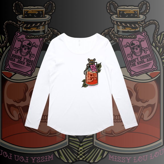 BAD DECISIONS  - Long sleeve drop neck tee