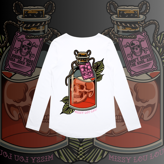 BAD DECISIONS  - Long sleeve drop neck tee