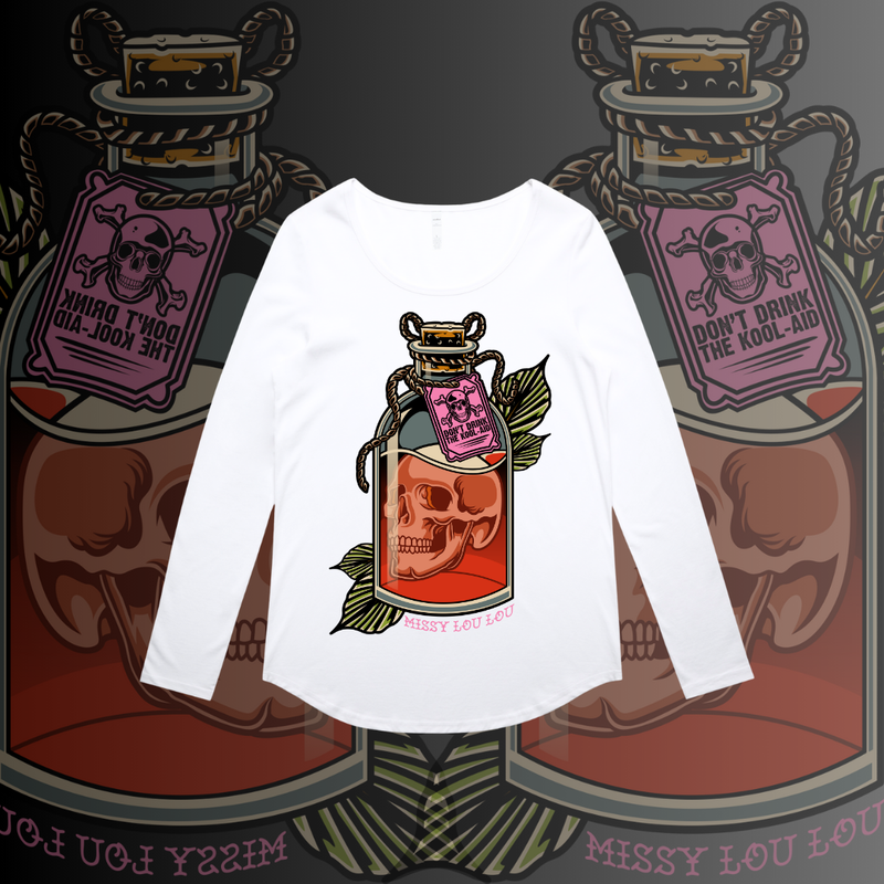 BAD DECISIONS  - Long sleeve drop neck tee