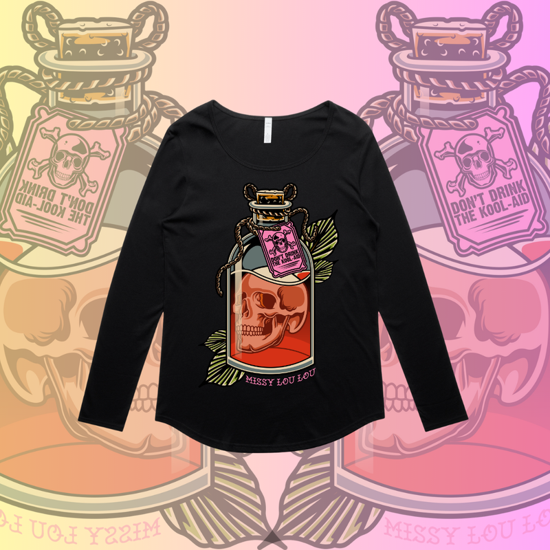 BAD DECISIONS  - Long sleeve drop neck tee