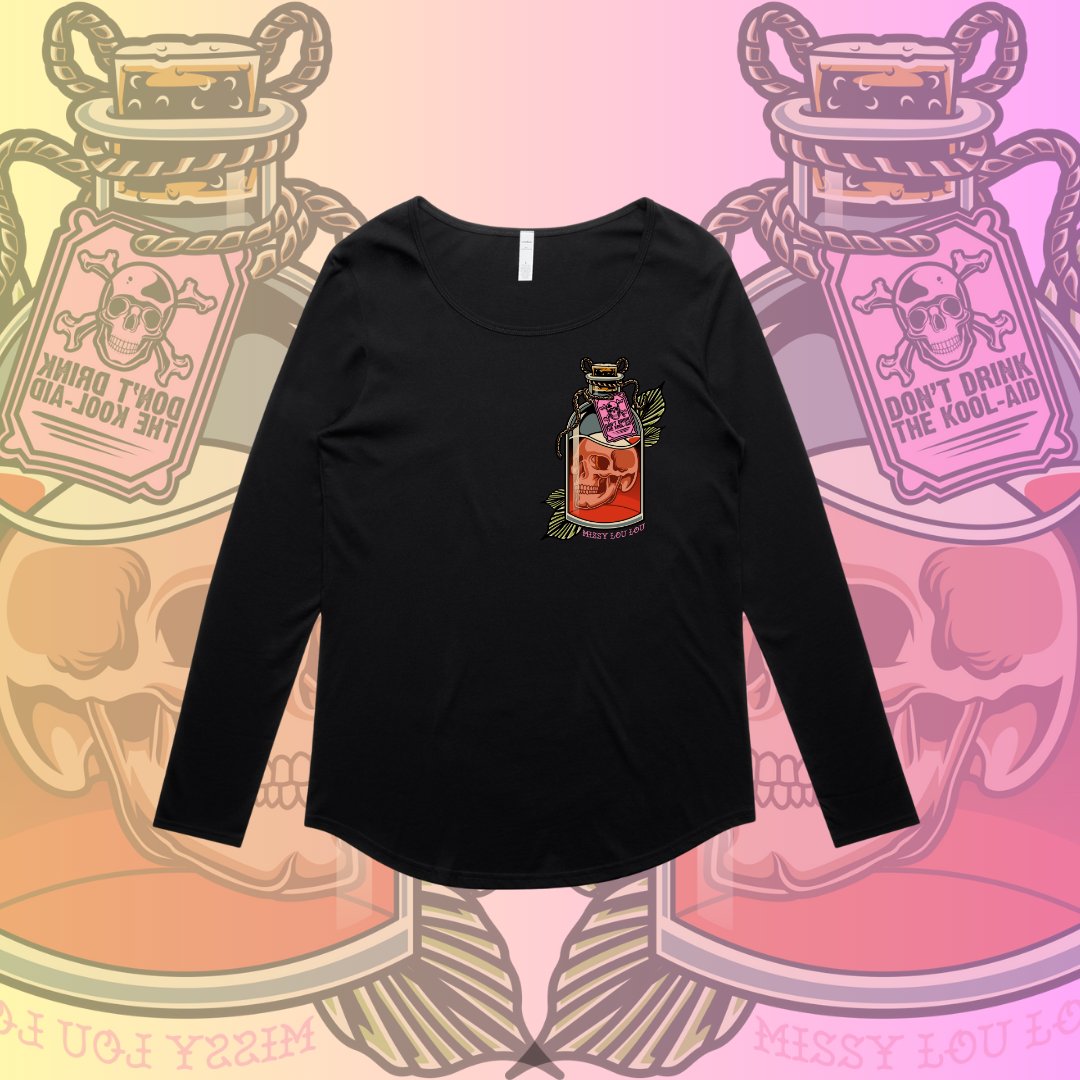 BAD DECISIONS  - Long sleeve drop neck tee