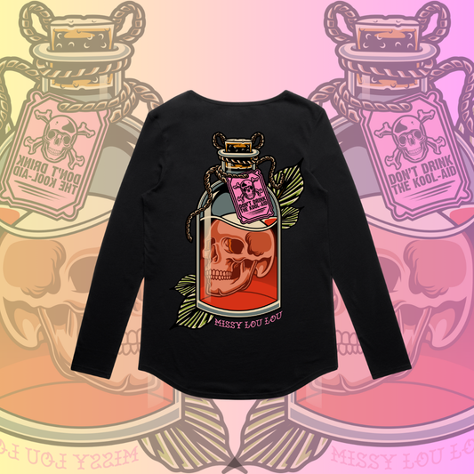 BAD DECISIONS  - Long sleeve drop neck tee